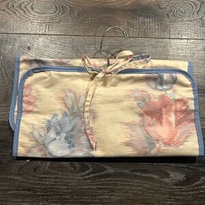 Vintage Avon Accessories Organizer Floral Pink Blue 13 Inches Wide Travel